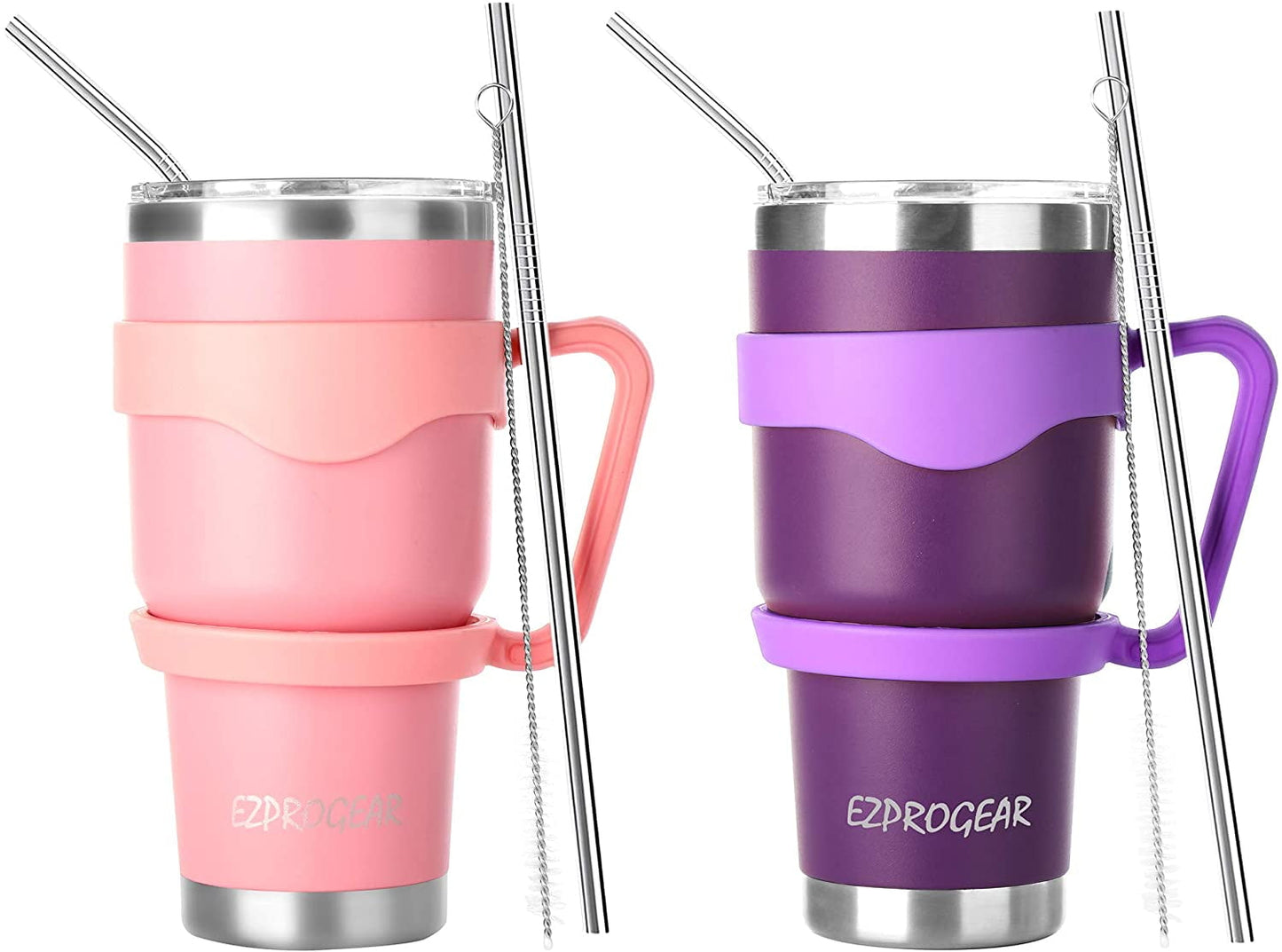 Ezprogear 30 oz 2 Pack Stainless Steel Tumbler Double Wall Travel Cup Vacuum Insulated Coffee Mug with - Tumbler