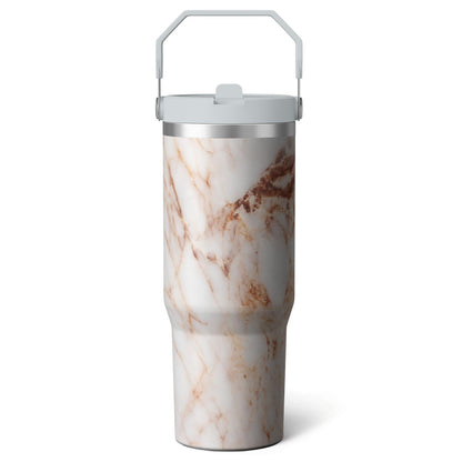 1pc Bow 30oz Tumbler with Straw & Handle - Insulated Stainless Steel Cup | Holiday Gift for - Tumbler