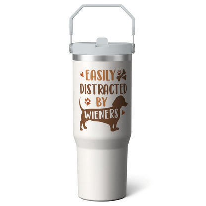 1pc Bow 30oz Tumbler with Straw & Handle - Insulated Stainless Steel Cup | Holiday Gift for - Tumbler