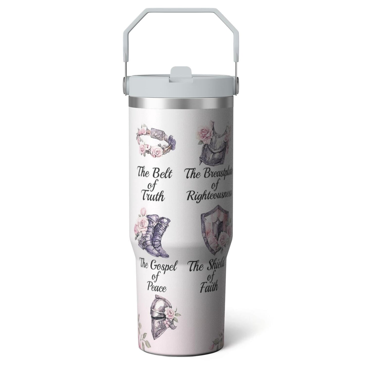 1pc cherry 30oz Tumbler with Straw & Handle - Insulated Stainless Steel Cup | Holiday Gift for - Tumbler