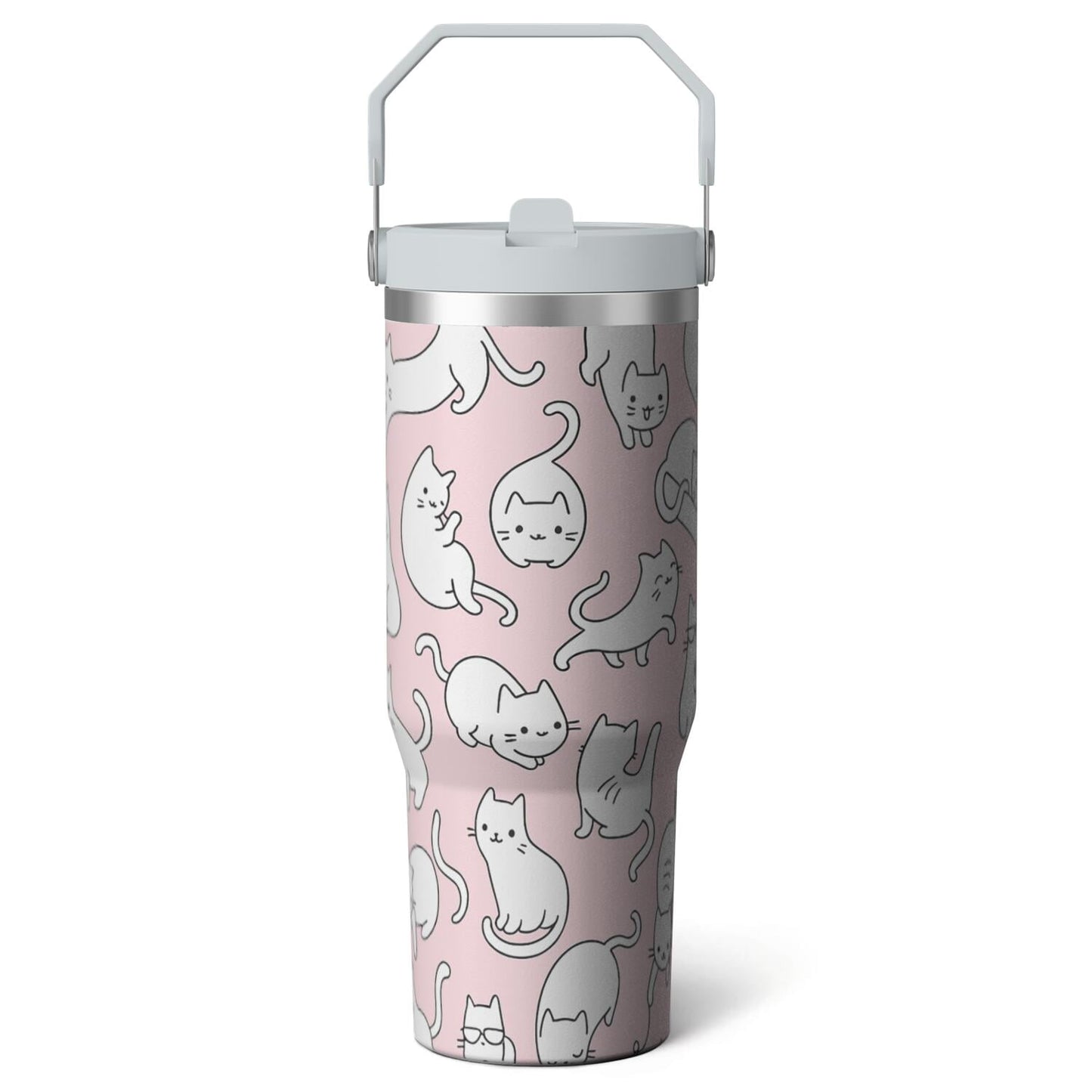 1pc Halloween Bat 30oz Tumbler with Straw & Handle - Insulated Stainless Steel Cup | Holiday Gift - Tumbler