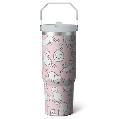 1pc Halloween Bat 30oz Tumbler with Straw & Handle - Insulated Stainless Steel Cup | Holiday Gift - Tumbler