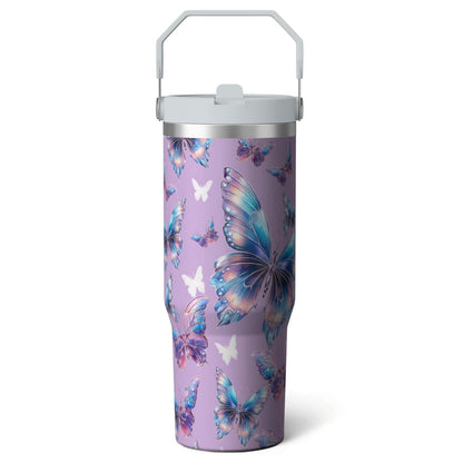 1pc Movie 30oz Tumbler with Straw & Handle - Insulated Stainless Steel Cup | Holiday Gift for - Tumbler