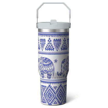 1pc Hummingbird 30oz Tumbler with Straw & Handle - Insulated Stainless Steel Cup | Holiday Gift for - Tumbler