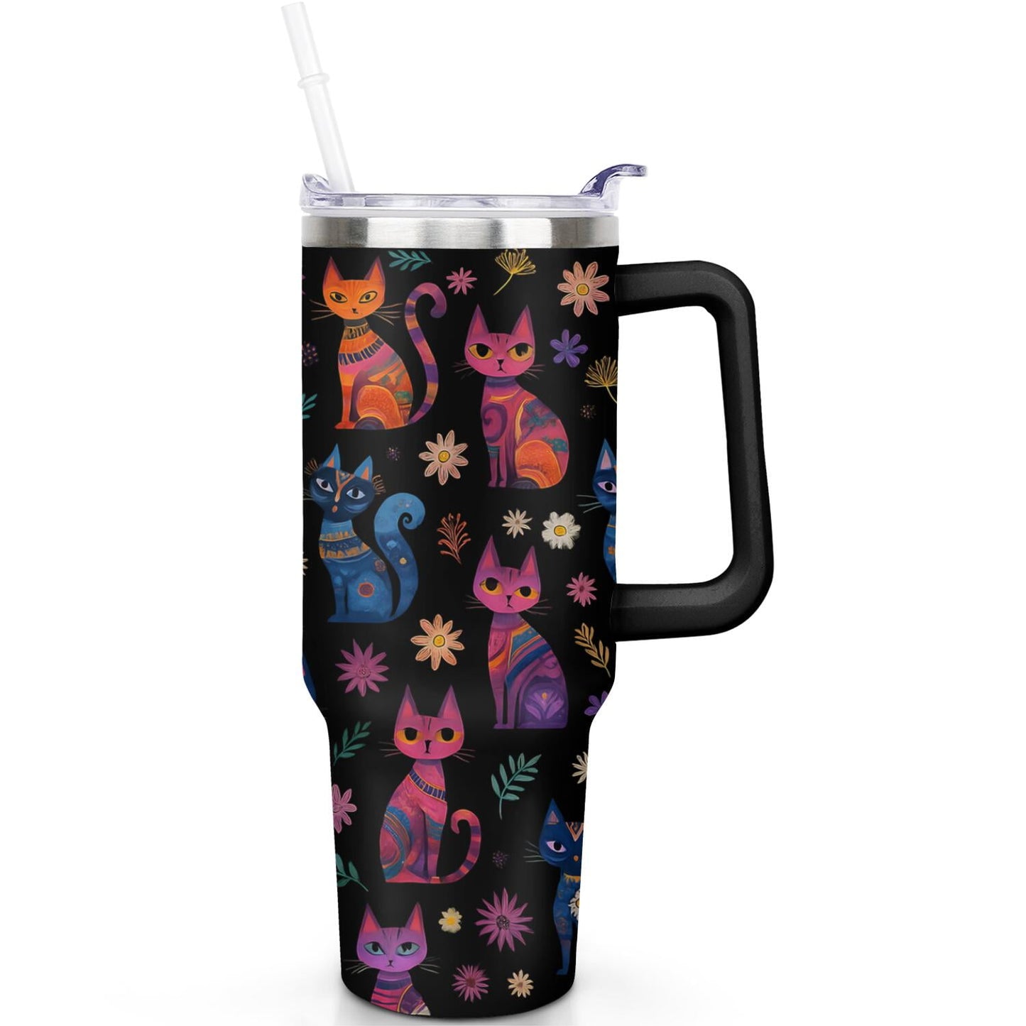 1pc Goose 40oz Tumbler with Straw & Handle - Insulated Stainless Steel Cup | Holiday Gift for - Tumbler