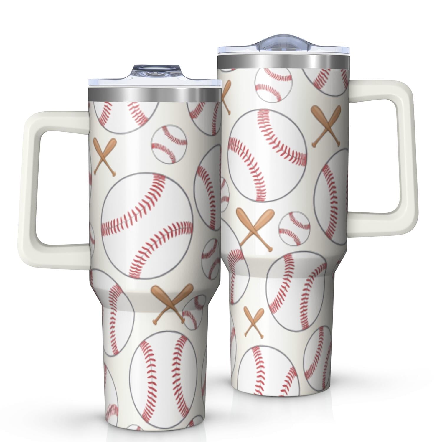 1pc nutcracker 40oz Tumbler with Straw & Handle - Insulated Stainless - Reusable Stainless Steel Cup