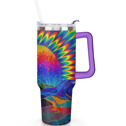 1pc Paw prints 40oz Tumbler with Straw & Handle - Insulated Stainless Steel Cup | Holiday Gift - Tumbler