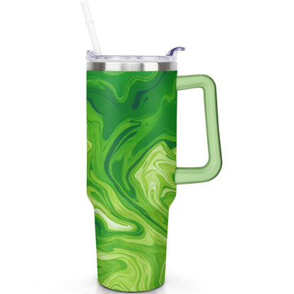 1pc Sunflower 40oz Tumbler with Straw & Handle - Insulated Stainless Steel Cup | Holiday Gift for - Tumbler