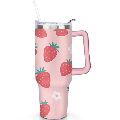 1pc Goose 40oz Tumbler with Straw & Handle - Insulated Stainless Steel Cup | Holiday Gift for - Tumbler