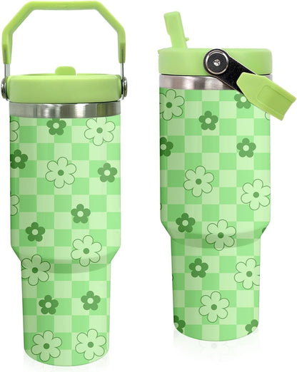 Elephant Mug 30 oz Tumbler with Handle Flip Straw Leak Proof - Elephant Gifts for Women 30oz - Tumbler