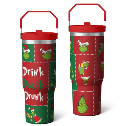 30oz Stainless Steel Tumbler with Lid and Straw,Spill Proof Travel Cup Double Wall Vacuum Insulated Coffee Mug - Tumbler
