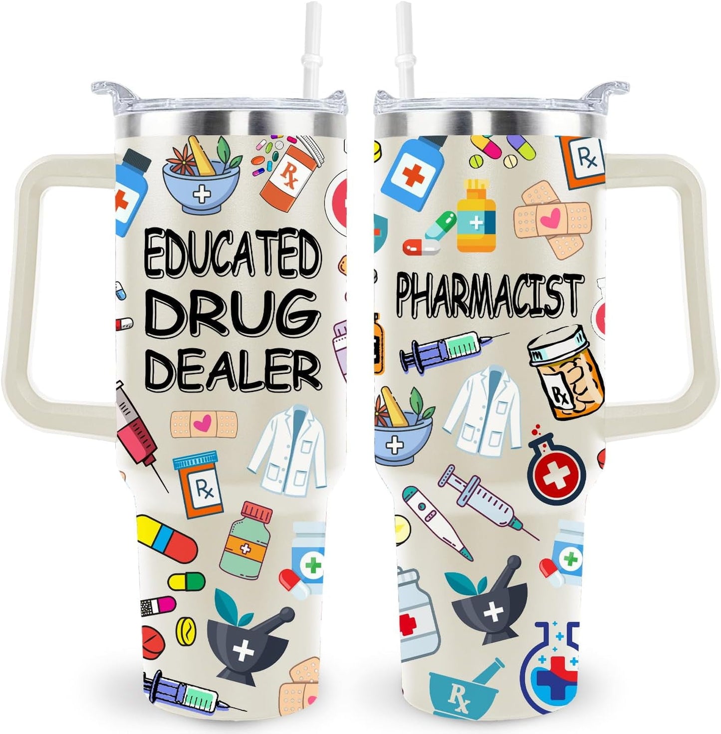 40 Oz Respiratory Therapist Tumbler Cup Respiratory Therapist Gifts Stainless Steel Insulated Travel Coffee Mug with Handle - Tumbler