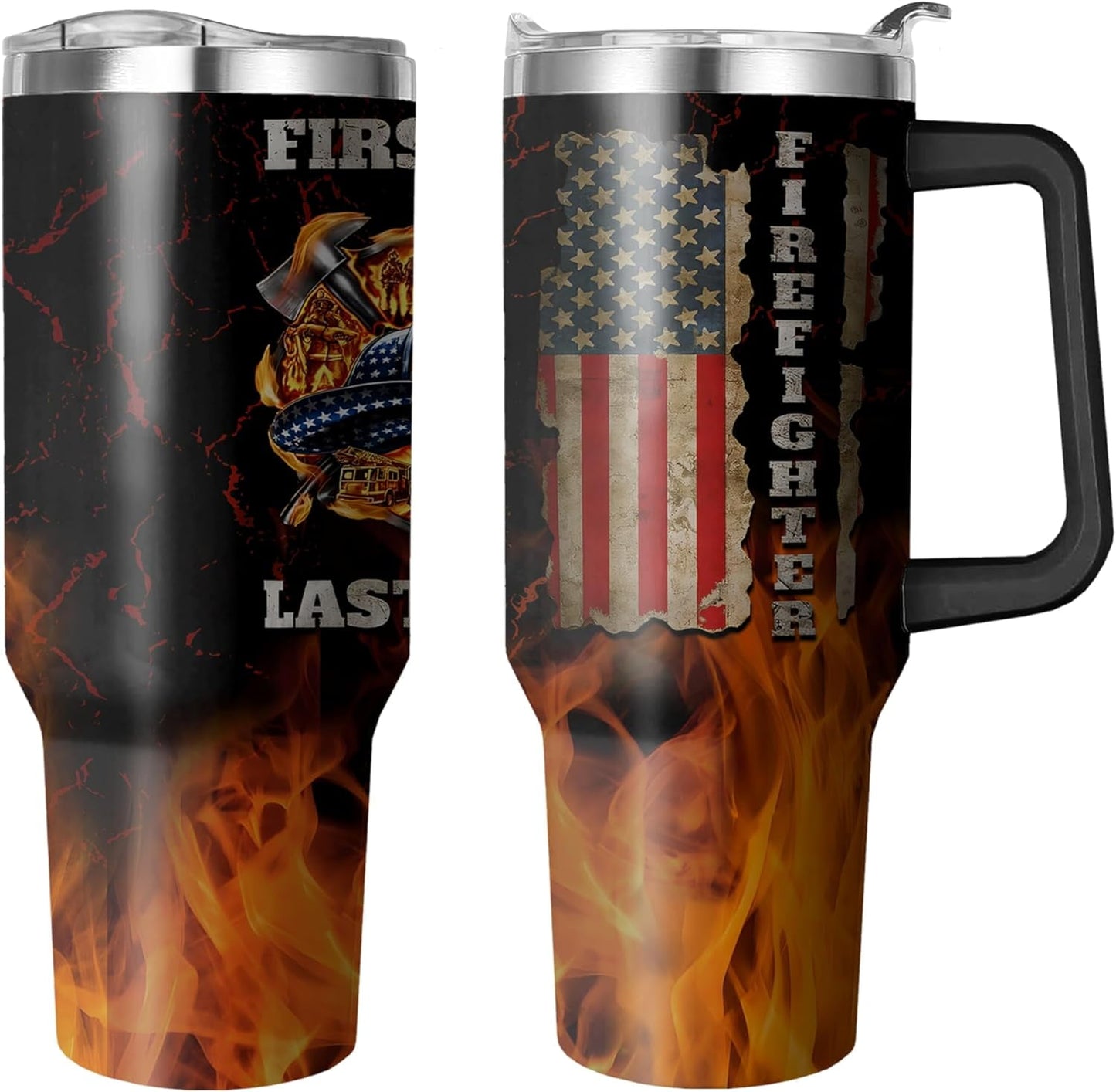 40 Oz Tumbler with Handle and Straw, Double Wall Coffee Travel Mug Spill Proof Leak Proof, Reusable - Tumbler