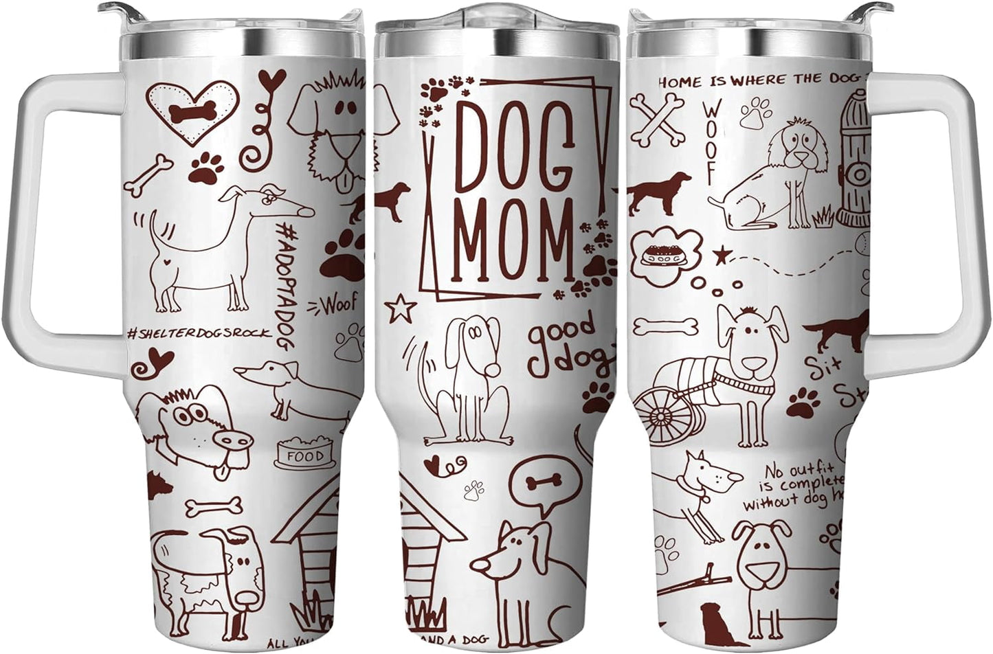 40 Oz Tumbler with Handle and Straw, Double Wall Coffee Travel Mug Spill Proof Leak Proof, Reusable - Tumbler