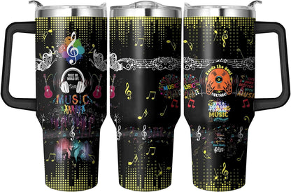 40 Oz Tumbler with Handle and Straw, Double Wall Coffee Travel Mug Spill Proof Leak Proof, Reusable - Tumbler