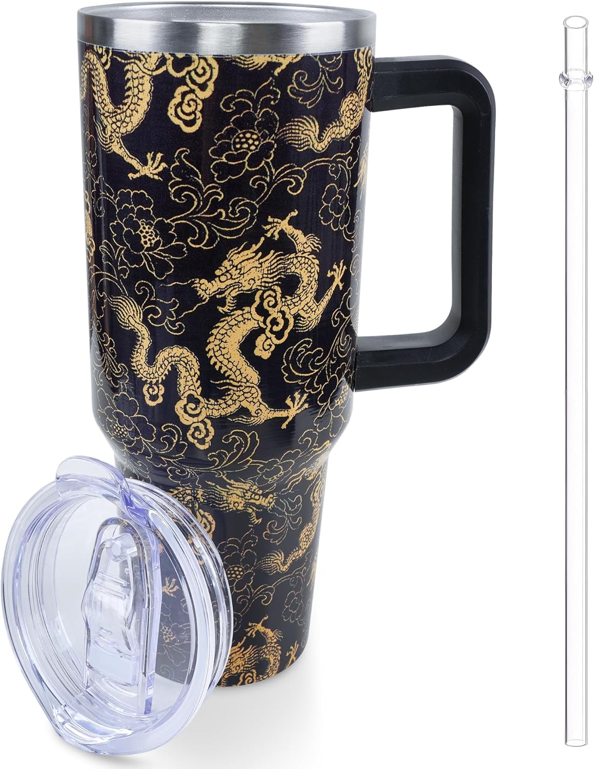 40 oz Frog Mushroom Tumbler with Handle and Straw, Travel Mug - Leakproof Insulated Water Bottle