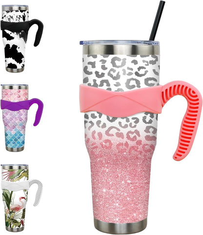 40 oz Tumbler with Handle and Straw 40oz Pink Flamingo Cup Insulated Coffee Travel Mug Spill Proof - Tumbler