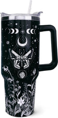 40 oz Tumbler with Handle and Straw, Highland Cow Tumbler - Insulated Travel Tumbler Cup