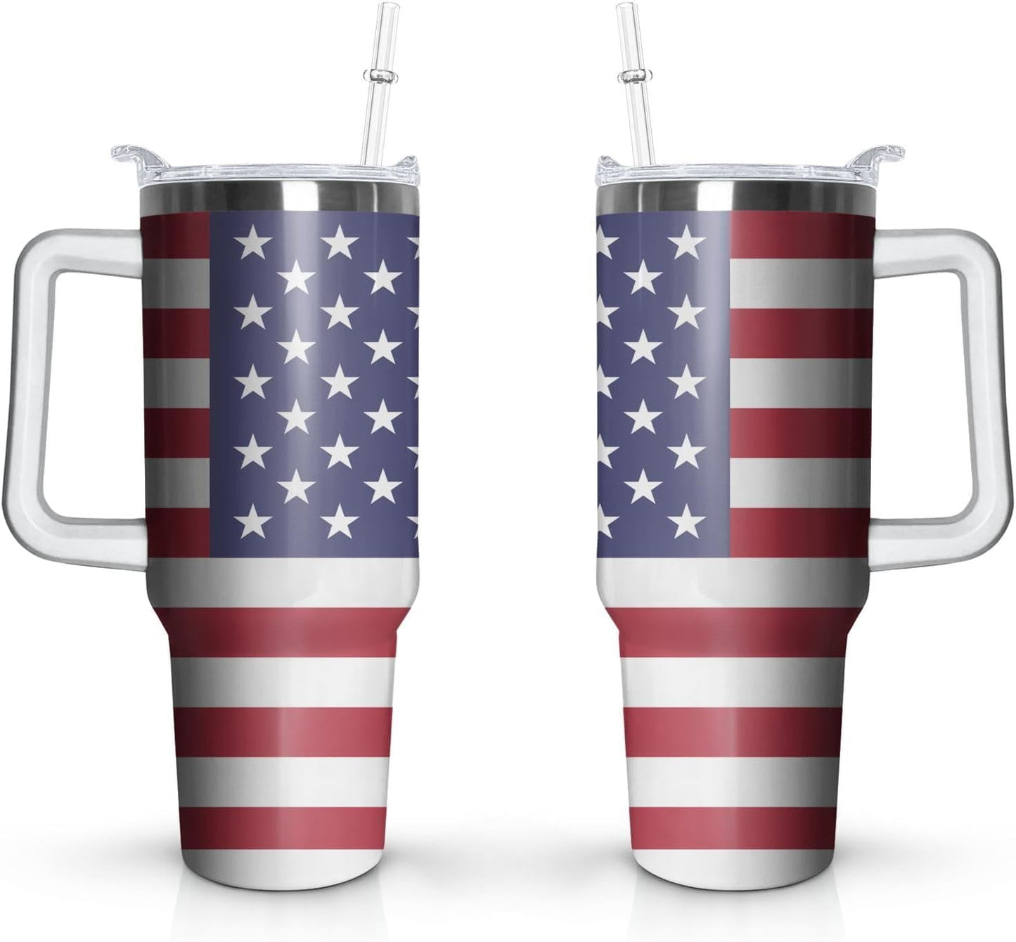 40oz Easter Bunny Tumbler with Handle and Straw, Rabbit Stainless Steel Travel Mug Water Bottle, Vacuum Insulated - Tumbler