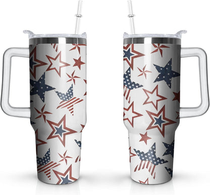 40oz Easter Bunny Tumbler with Handle and Straw, Rabbit Stainless Steel Travel Mug Water Bottle, Vacuum Insulated - Tumbler