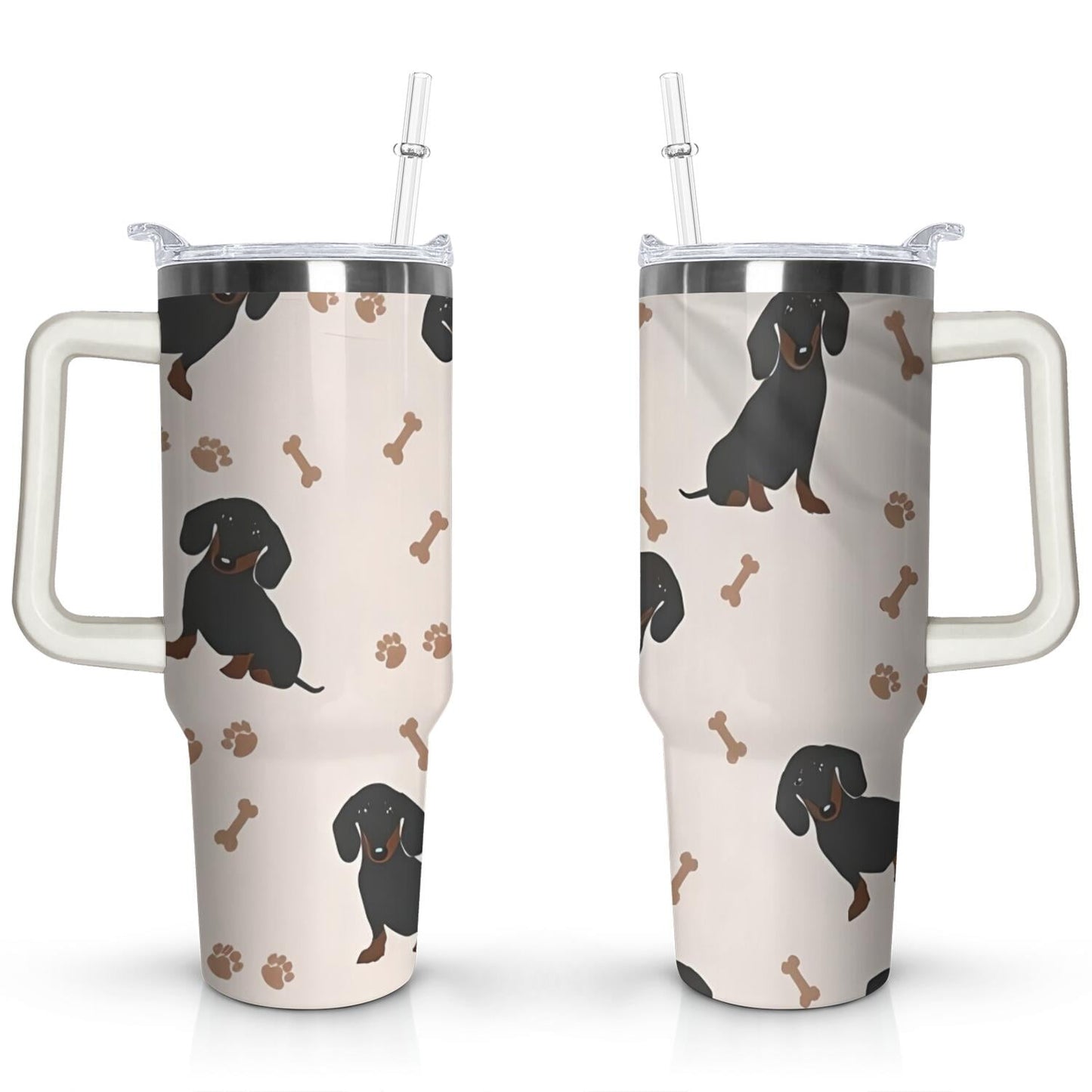 Gift for Dog Lovers Cute Dog Tumbler for Women - 40oz Dog Tumblers with Handle Straw and - Tumbler