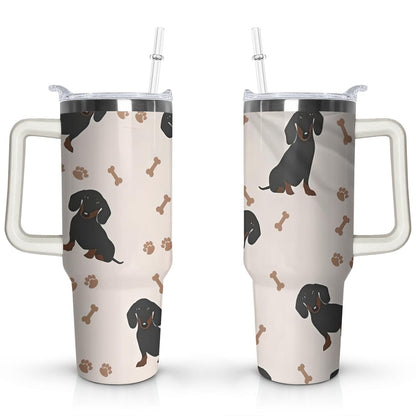 Gift for Dog Lovers Cute Dog Tumbler for Women - 40oz Dog Tumblers with Handle Straw and - Tumbler