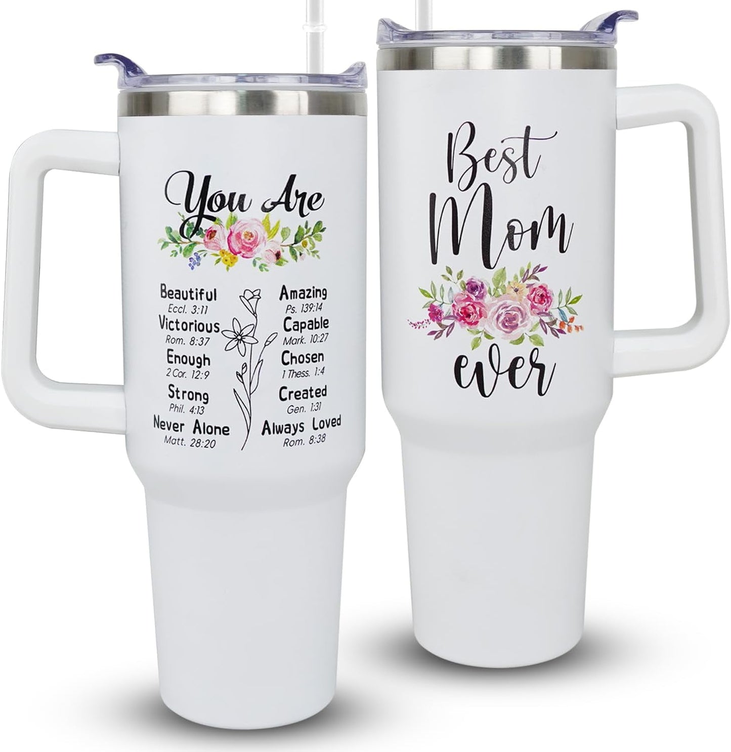 40oz Mom Tumbler with Handle Mamasaurus cup, Mom Gifts from Daughter/Son,Mama Birthday gifts, Mother''s Day Gift for - Tumbler