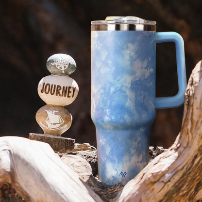 40oz Tumbler with Handle and Straw Lid | Vacuum Insulated Leak Proof Tumbler | Stainless Steel Travel - Tumbler