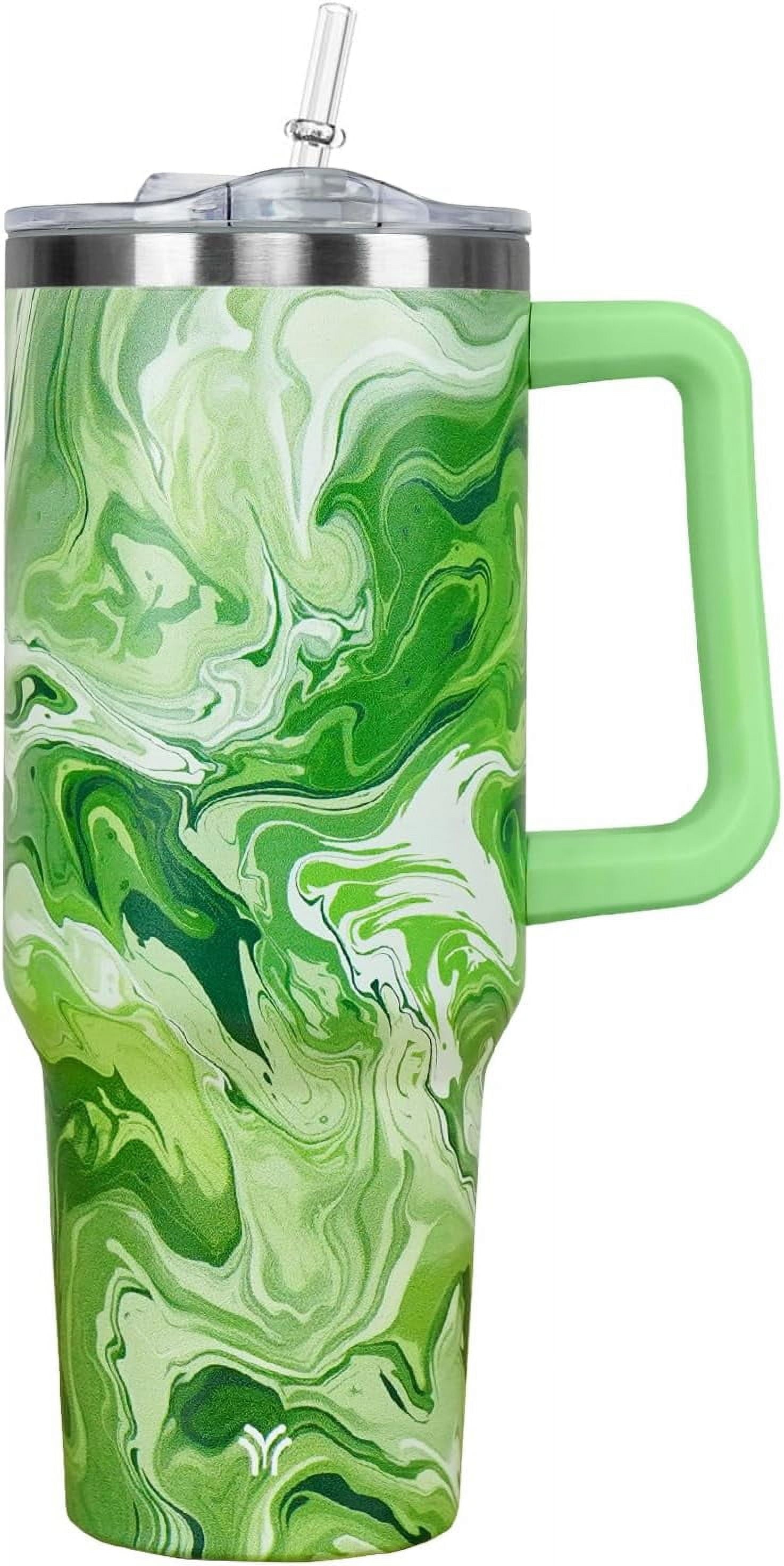 40oz Tumbler with Handle and Straw Lid | Vacuum Insulated Leak - Insulated Travel Tumbler Cup
