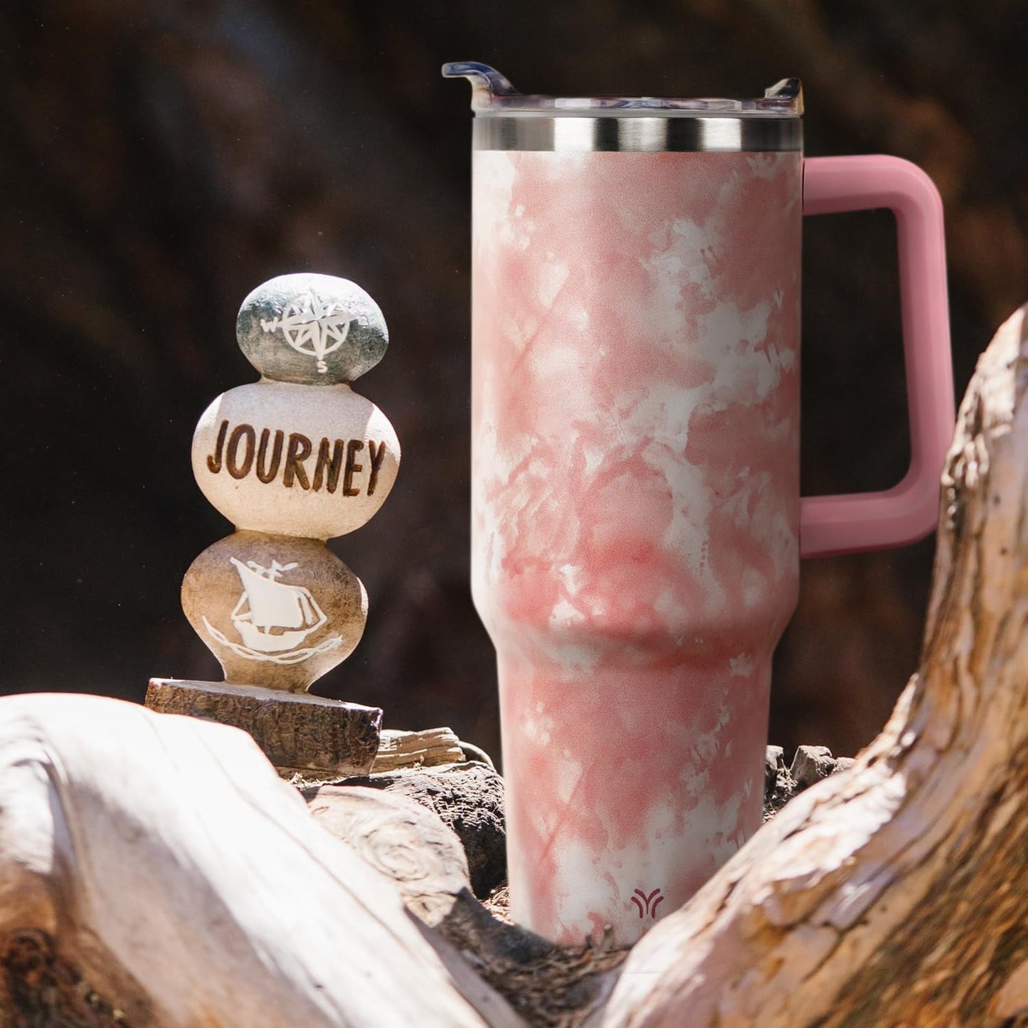 40oz Tumbler with Handle and Straw Lid | Vacuum Insulated Leak Proof Tumbler | Stainless Steel Travel - Tumbler
