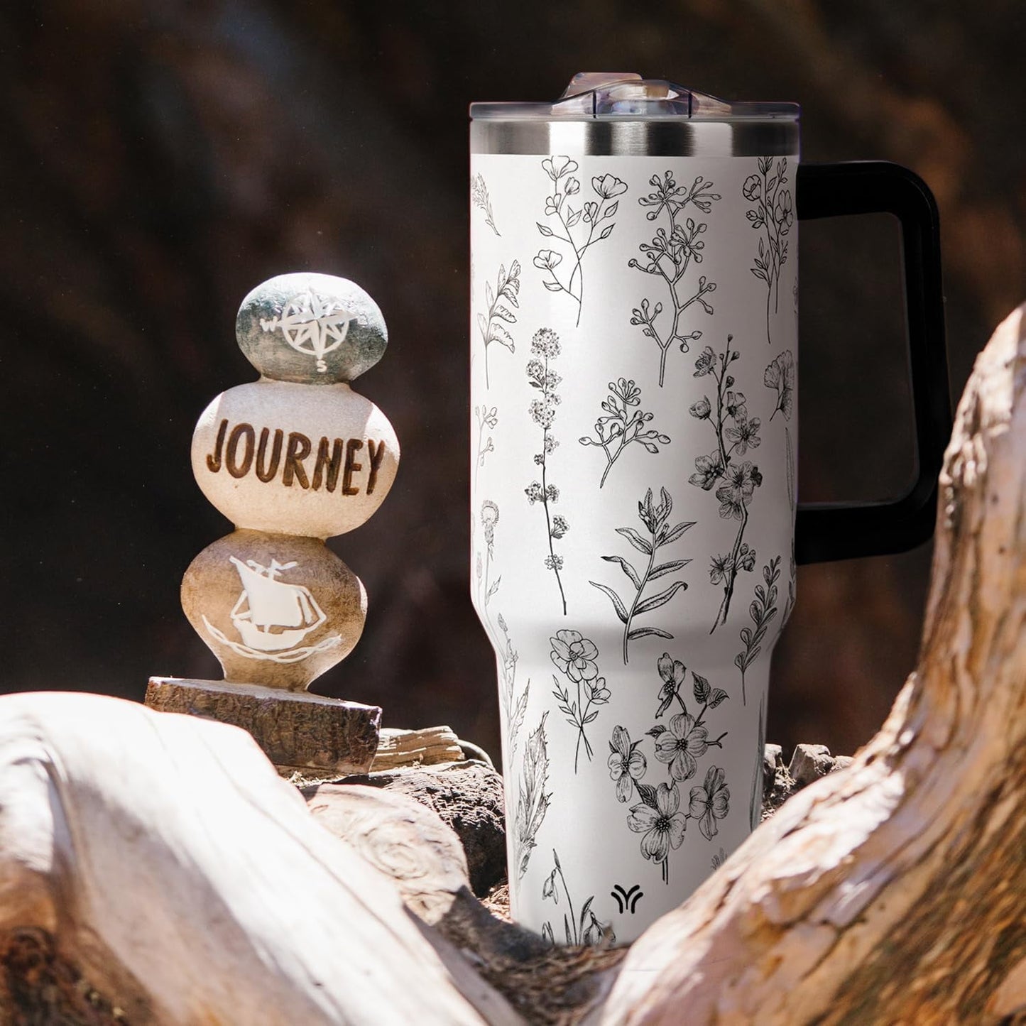 40oz Tumbler with Handle and Straw Lid | Vacuum Insulated Leak Proof Tumbler | Stainless Steel Travel - Tumbler