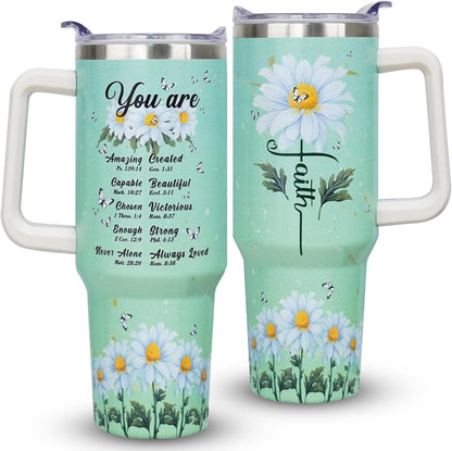 40oz Bee Tumbler With Handle Lid and Straw -Bee gifts for women Bee Travel Coffee Cup-Bee Gifts - Tumbler
