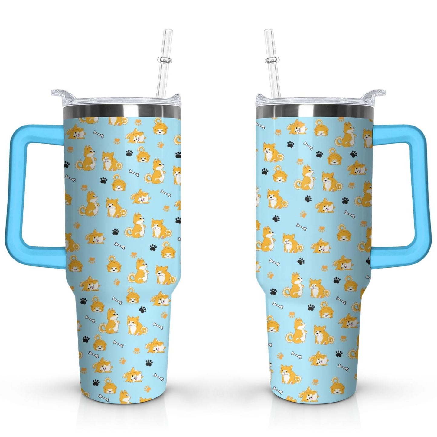 Gift for Dog Lovers Cute Dog Tumbler for Women - 40oz Dog Tumblers with Handle Straw and - Tumbler