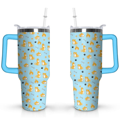 Gift for Dog Lovers Cute Dog Tumbler for Women - 40oz Dog Tumblers with Handle Straw and - Tumbler