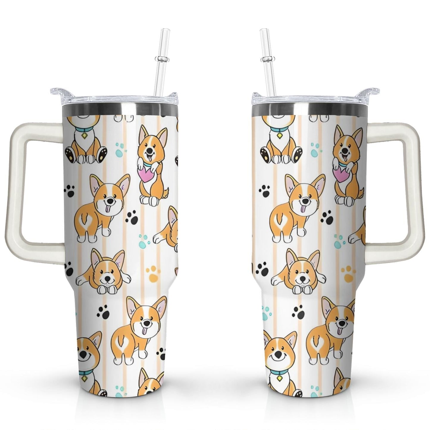 Gift for Dog Lovers Cute Dog Tumbler for Women - 40oz Dog Tumblers with Handle Straw and - Tumbler