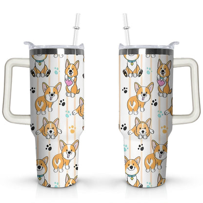 Gift for Dog Lovers Cute Dog Tumbler for Women - 40oz Dog Tumblers with Handle Straw and - Tumbler