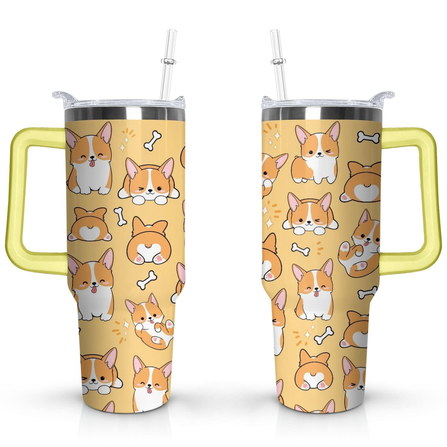 Gift for Dog Lovers Cute Dog Tumbler for Women - 40oz - Insulated Travel Tumbler Cup
