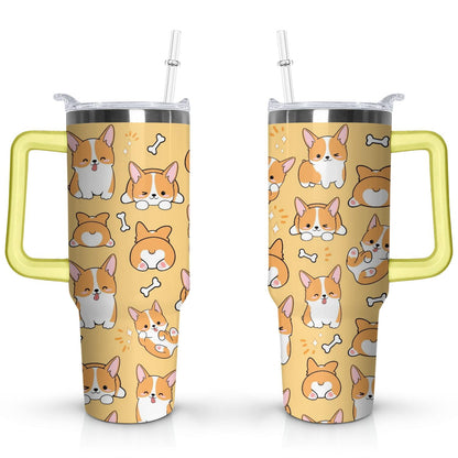 Gift for Dog Lovers Cute Dog Tumbler for Women - 40oz Dog Tumblers with Handle Straw and - Tumbler