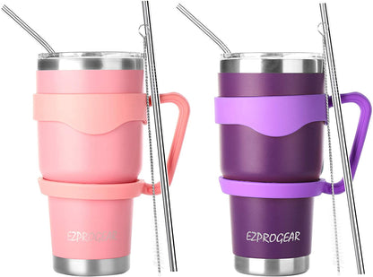 Ezprogear 30 oz 2 Pack Stainless Steel Tumbler Double Wall Travel Cup Vacuum Insulated Coffee Mug with - Tumbler
