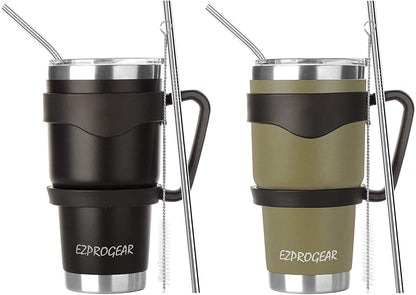 Ezprogear 30 oz 2 Pack Stainless Steel Tumbler Double Wall Travel Cup Vacuum Insulated Coffee Mug with - Tumbler