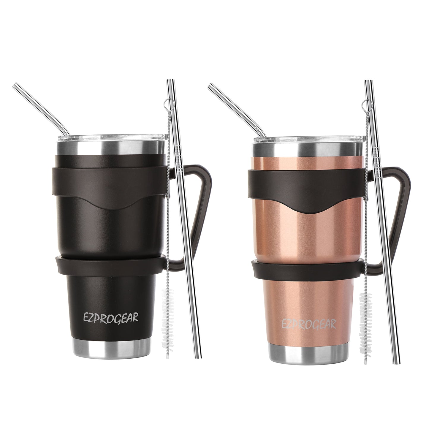 Ezprogear 30 oz 2 Pack Stainless Steel Tumbler Double Wall Travel Cup Vacuum Insulated Coffee Mug with - Tumbler