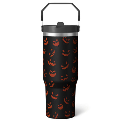 1pc Halloween Bat 30oz Tumbler with Straw & Handle - Insulated Stainless Steel Cup | Holiday Gift - Tumbler