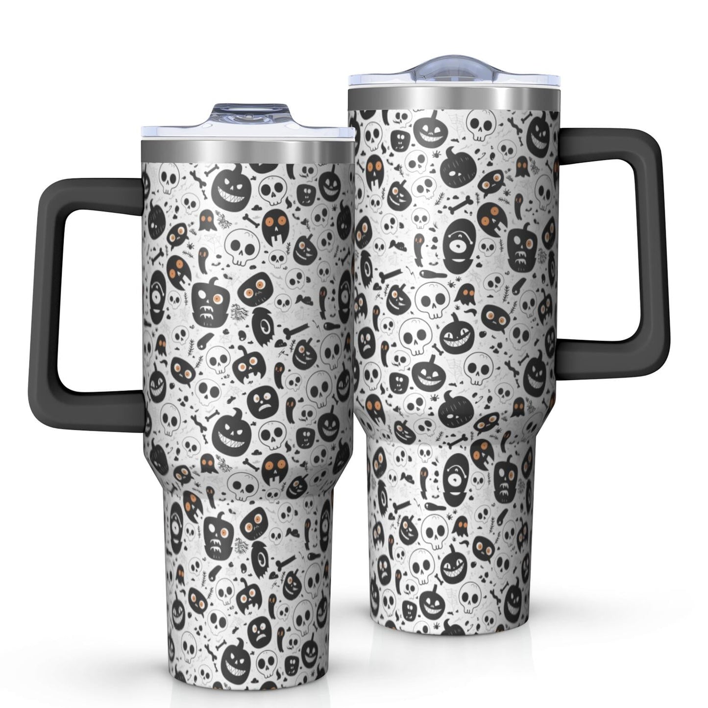 Halloween Style Mega Mug 40oz – Stainless Steel Insulated Tumbler with Handle and Straw, Large Capacity Travel - Tumbler