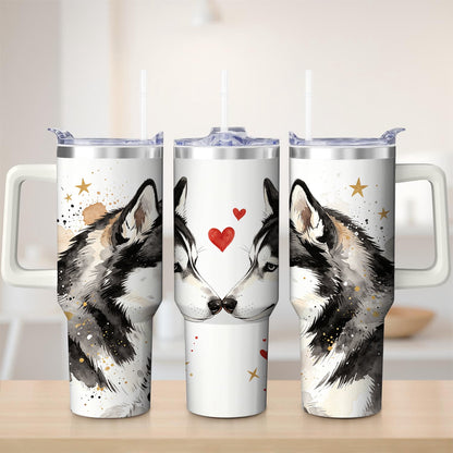 Husky Love Design Stainless Steel Tumbler, 40oz - Tumbler