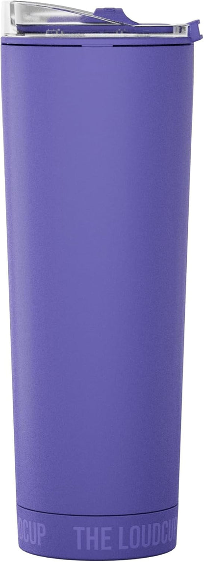 Loud Cup 23 oz Tumbler + Stadium Horn with Slide-Close Lid (Royal Purple) - Double-WallCup Reusable Water Bottle Coffee Travel Mug - Worlds Loudest Cup for Game Day
