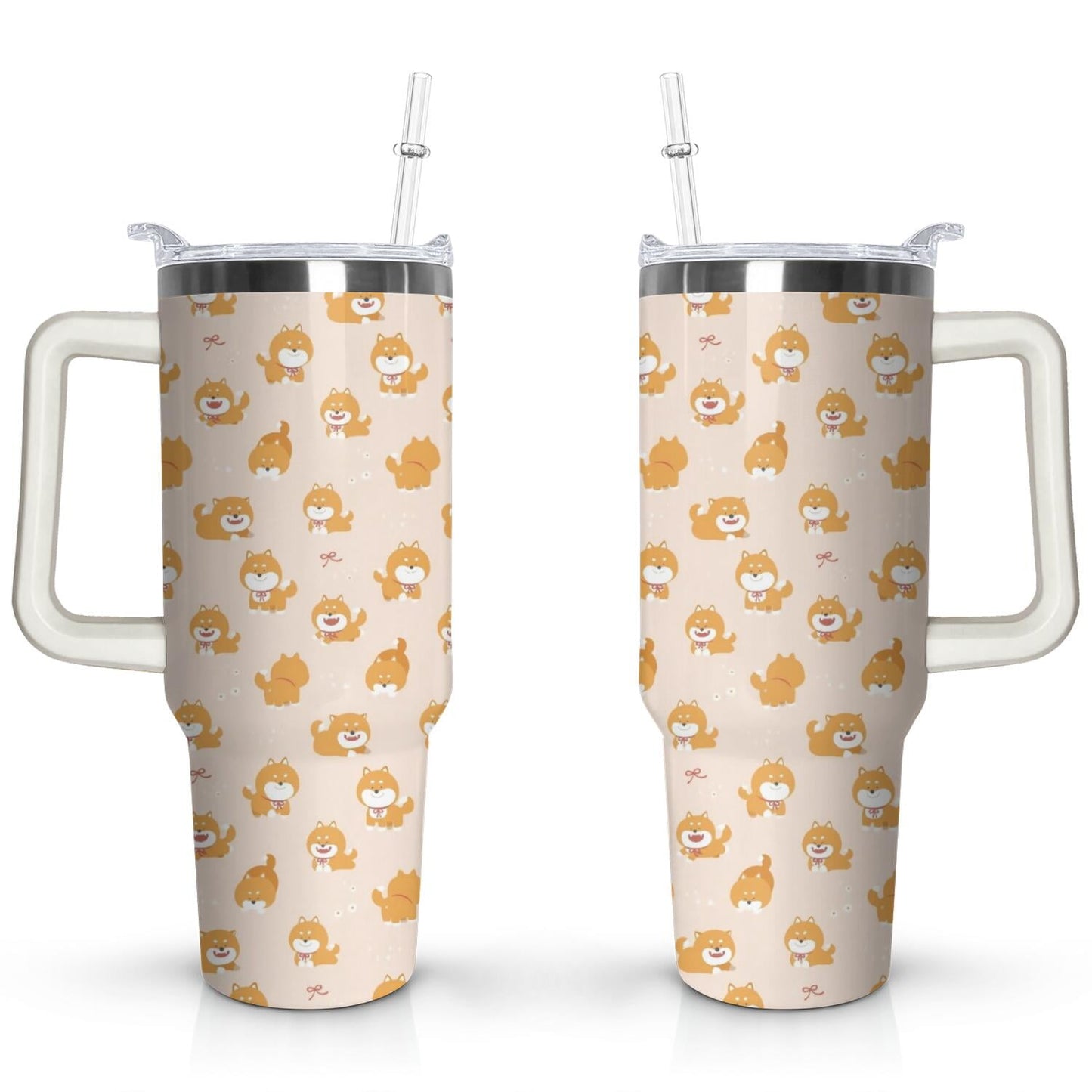 Gift for Dog Lovers Cute Dog Tumbler for Women - 40oz Dog Tumblers with Handle Straw and - Tumbler