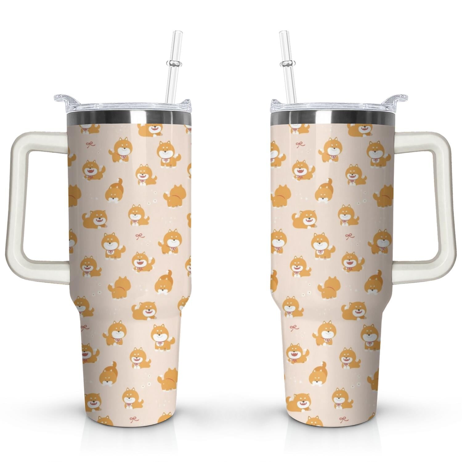 Gift for Dog Lovers Cute Dog Tumbler for Women - 40oz - Insulated Travel Tumbler Cup