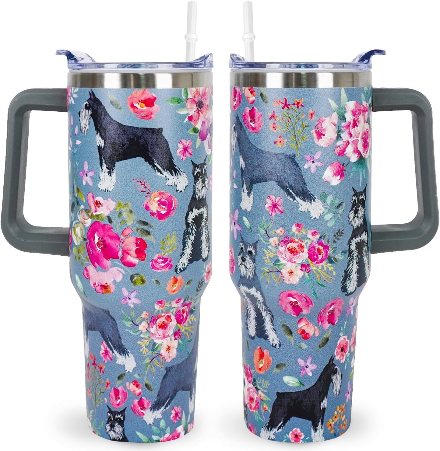 Pitbull Gifts Dog Tumbler Cup for Women Men 40oz Stainless Steel Insulated Travel Mug with Lid and - Tumbler