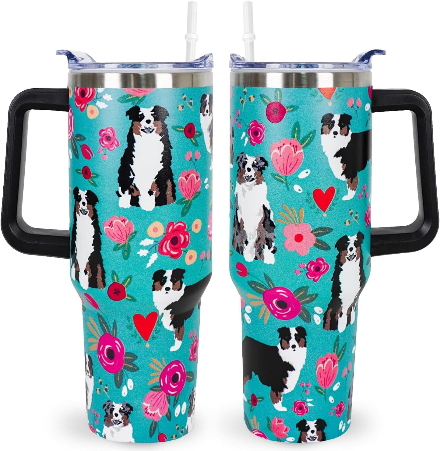 Pitbull Gifts Dog Tumbler Cup for Women Men 40oz Stainless Steel Insulated Travel Mug with Lid and - Tumbler