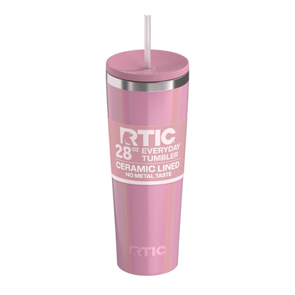 RTIC 28 oz Ceramic Lined Everyday Tumbler, Spill-Resistant Straw Lid, Marine - Tumbler